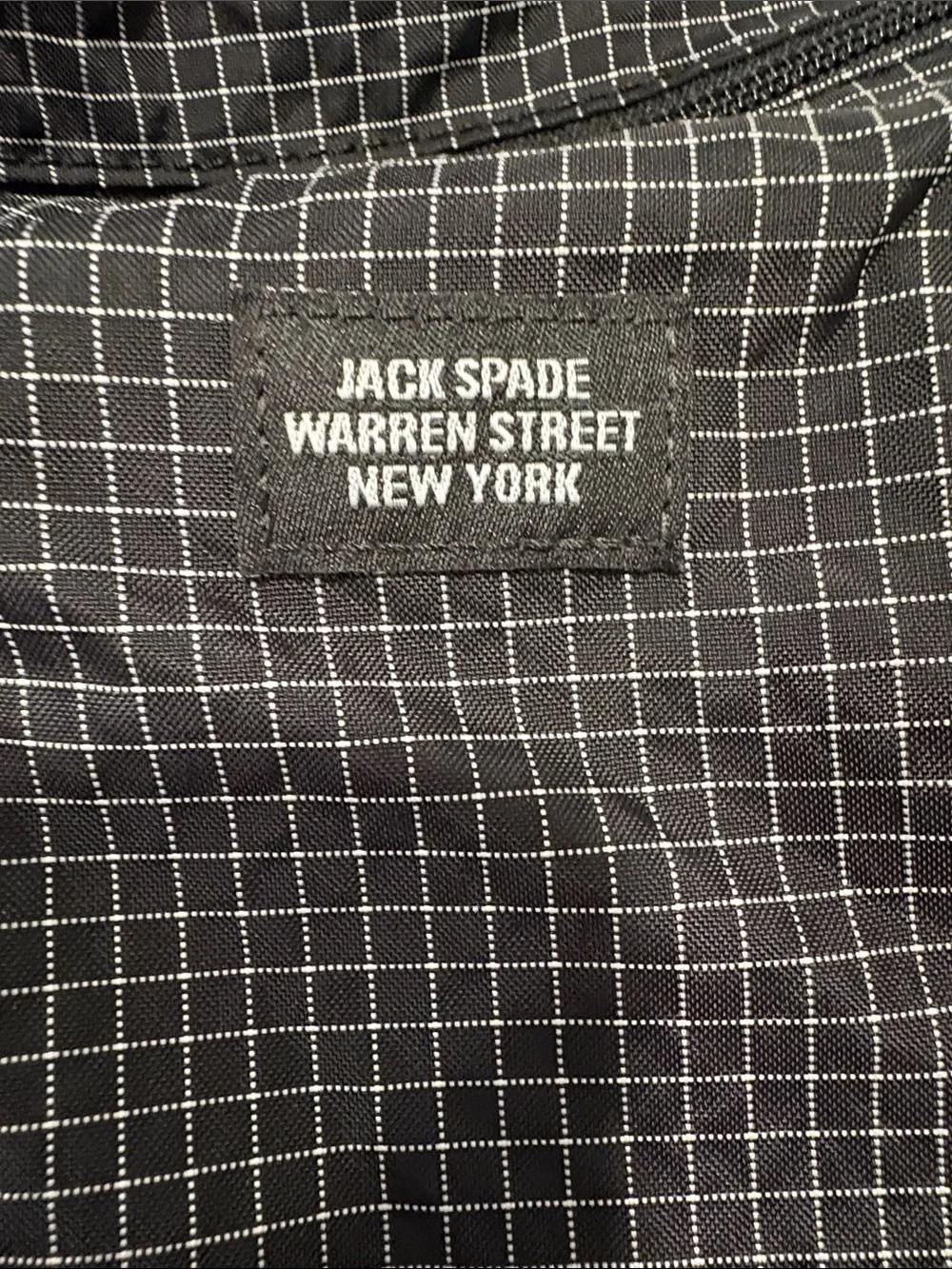 Jack Spade Warren Street NY Packable Duffel Travel Bag Black Grid Check